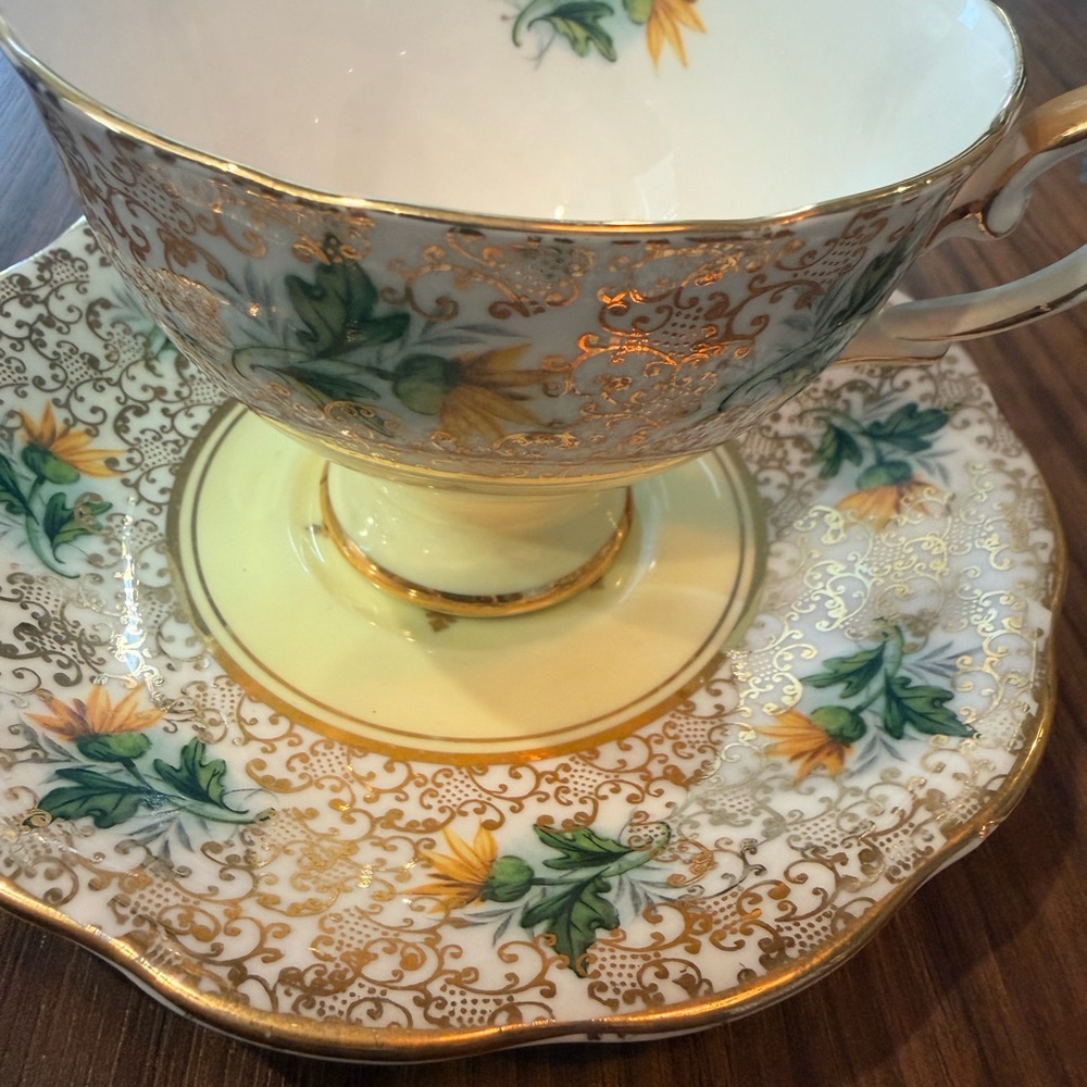 Royal Standard Elegant Floral Teacup and Saucer Set